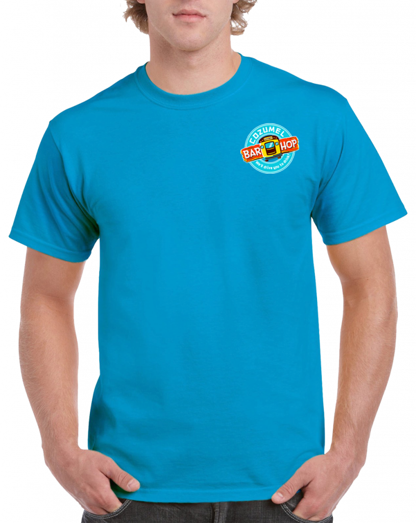 Cozumel Bar Hop Blue T-Shirt for man – Cozumel Bar Hop Shop